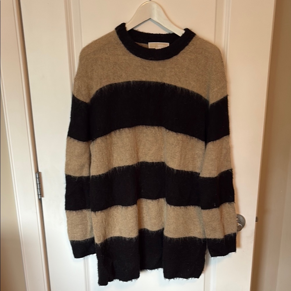 MICHAEL Michael Kors Black and Tan Striped Sweater